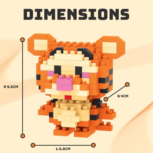 Image of JOY JUNCTION Tiger Theme Orange Mini Blocks DIY Building Blocks Toy for Kids, Smart Activity for Kids, Birthday Gift Ideas for 6+ | Fun Activity Toy 195 Pcs Interlocking Blocks Set