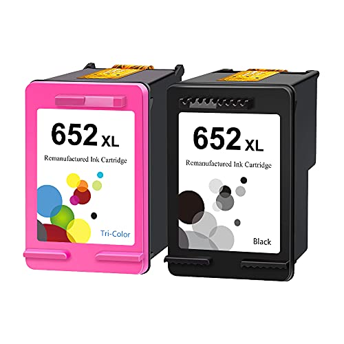 LEBOK Remanufactured for HP 652XL Ink Cartridges Replacement for HP652 652XL Ink Cartridge for HP Deskjet Ink Advantage 1115 2135 3635 3835 4535 4675 Printer 1 Black 1 Tri-Color