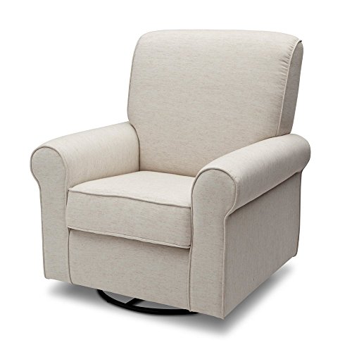 Delta Children Avery Upholstered Glider Swivel Rocker Chair, Metal, Sand