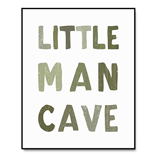 Image of ZEARPT Little Man Cave Sign, Boys Room Decor, Green Wall Art, 11x14 INCH, Unframed Print