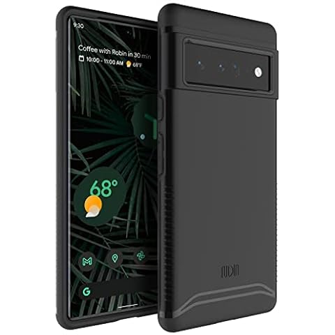 TUDIA DualShield Designed for Google Pixel 6 Pro Case (2021), [Merge] Shockproof Military Grade Heavy Duty Dual Layer Tough Slim Hard Protective Case Cover (Matte Black) Cover