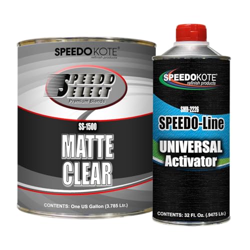 Speedokote Acrylic 2K Urethane Matte Low Gloss Satin Clear Coat, Gallon kit with Activator, SS-1500/2226