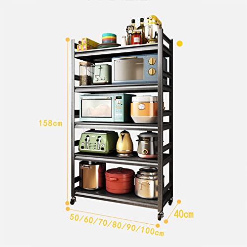 Étagère micro-ondes rotative gain de place avec rangement métal