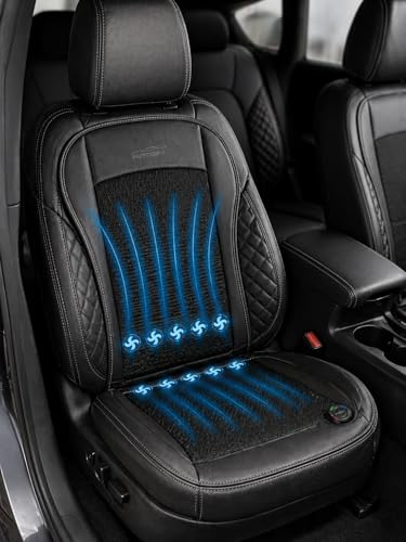 Image of Car Ventilated Cooling Seat Cushion Cover (Black, Pack of 1 Ventilated Cooling Seat)
