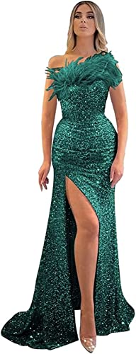 Robe de soirée longue en plumes idéale pour vos galas et grands mariages