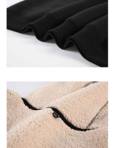Jenkoon Mens Winter Sherpa Lined Pullover Hoodie Sweatshirt Heavyweight Fleece Hoodie Jacket (Black, Large) #TOP3
