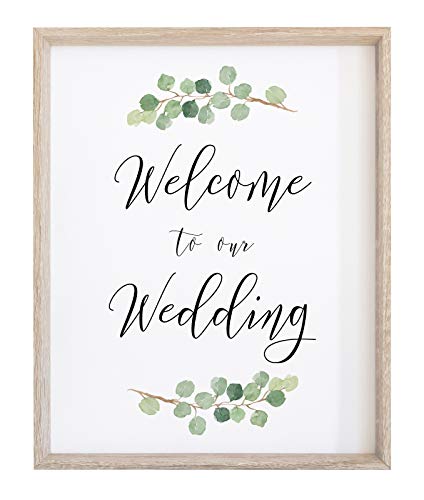 Welcome to our Wedding Sign for Reception or Ceremony | (1) 8x10 Watercolor Greenery with Eucalyptus Print on Thick Cardstock Paper | Wedding Decoration