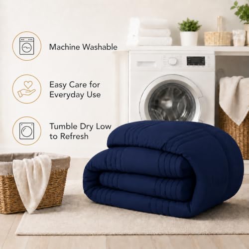 Velorose Twin XL Comforter Set with Sheets Navy Blue, 5 Pieces Bed in a Bag by Velorose - Used condition - Image 7