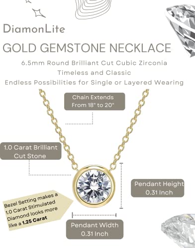 Diamonlite White Gold Plated 925 Sterling Silver Necklace, Silver Chain Cz Cubic Zirconia Pendant Necklace For Women Girls thumb #2