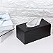 Cryfokt Tissue Box, 23 * 12 * 10.5cm Durable Elegance Wood Paper Organizer, Black/Light for Kitchen Living Room Bedroom (Black)