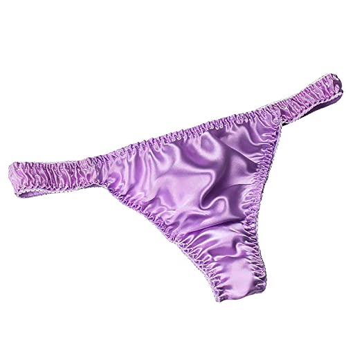 Lingdooo Women 3Pairs Pure Silk String Bikini Panties Sexy Wear Soft Thong Healthy Summer Beach Underwear S-Xl (M, A) #TOP2