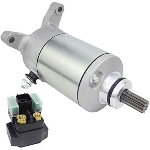 Soarider Starter & Relay for Suzuki Ozark 250 LT-F250 2002-2014| QuadSport 250 LT-Z250 2004-2009, 31100-02C10 18808 410-54046 SMU0058 SMU0059 57-2789 495747, Ozark 250 Starter QuadSport 250 Starter Cover