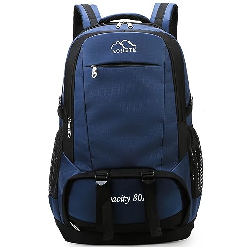 Eysee 60L Nylon Fabric Backpack, Men Outdoor Backpack, Camping Hiking Backpack,Trekking Daypack, Dark Blue