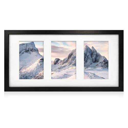 Innoteck 3-in-1 Wooden Photo Frame Three 6x4 Openings Black