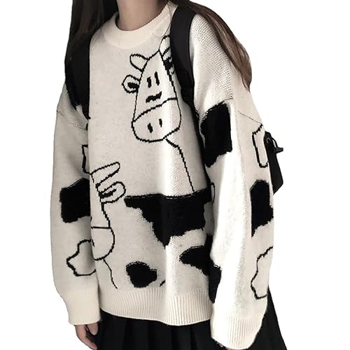 Gothic Sweater Harajuku Pullover Cute Sweater Sports Leisure Trend Warm Sweater Street Lazy Jacquard Hip Hop