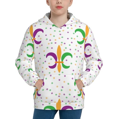Mardi Gras Carnival1 Kids Pullover Hoodies Boys Sweatshirts Girls Athletic Clothes with Pocket