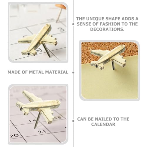 Chinchetas de avión de metal resistente con acabado dorado exclusivo 4