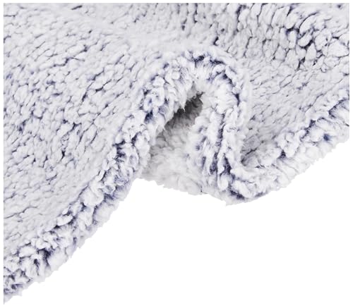 Image of amazon basics Polyester Single Bed Sherpa Blanket (270 GSM) | Polyester Single Layer (Navy Blue)