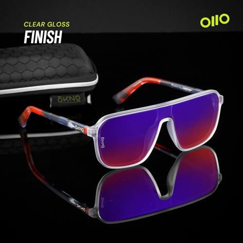 Image of Eyewearlabs OKNO | Polarized Over-Sized Unilens Rectangular Branded Stylish Sunglasses For Men & Women | 100% UV Protection Shades | Cricket Sports Cycling Driving | RYFT