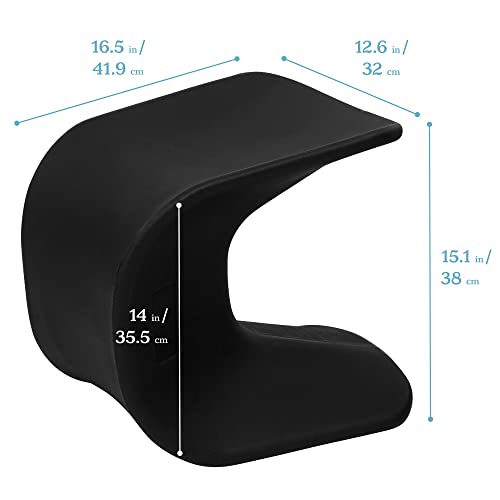 Image of ECR4Kids Wave Seat Perch Stool, 14in - 15.1in Seat Height, Flexible Seating, Black, 2-Pack