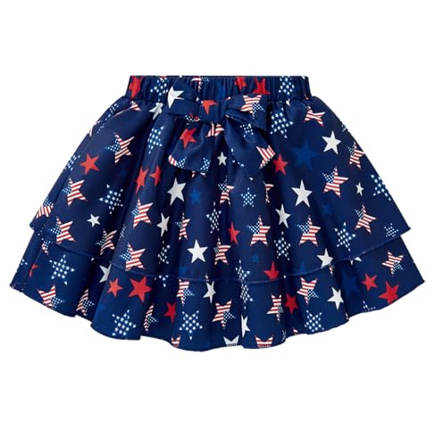Image of Girls Skirt Set 2 Piece Outfit Toddler Summer Clothes Ruffle Sleeve T-Shirt Bow Knot Tutu Skirt Outfit Set