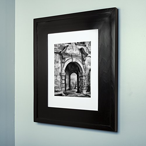 Image of 14x18 Concealed Picture Frame Medicine Cabinet without Mirror for Bathroom, Recessed in the Wall, Made in North America, Real Wood, NO MDF, Adjustable Shelves, Hidden, Black