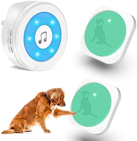 YisTech Dog Doorbell for Potty Training Wireless Doggie Door Bell with Waterproof Touch Button/Bells for Dogs to Ring to Go Outside 1 Receiver+2 Button