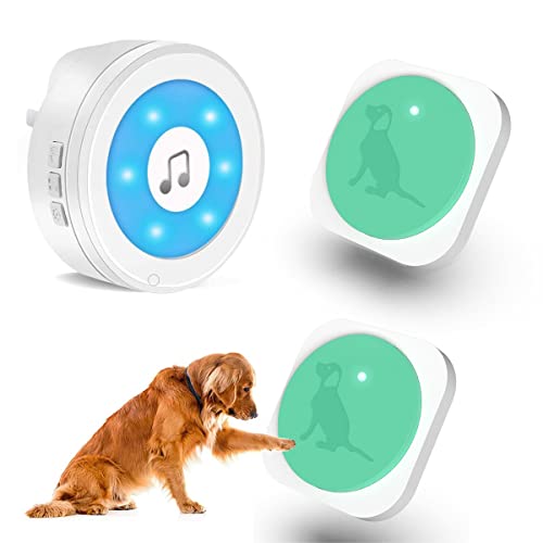 Yistech Dog Doorbell For Potty Training Wireless Doggie Door Bell With Waterproof Touch Button/Bells For Dogs To Ring To Go Outside 1 Receiver+2 Button #TOP1