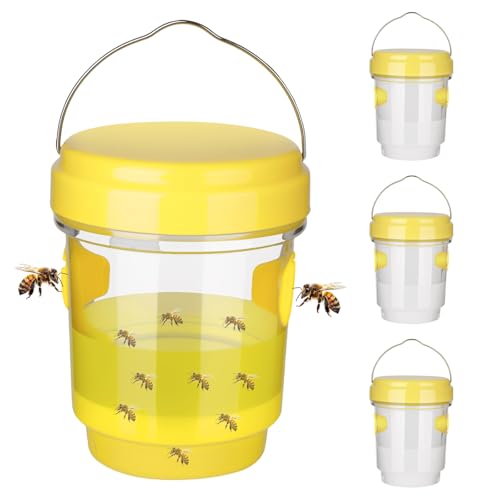 smtfcty 3 Stück Wespenfalle,Wespenfalle für draußen Wespen vertreiben Mittel gegen Wespen Wespenabwehr zum Aufstellen und Aufhängen 360 Grad Wirkung, ø9x13cm Insektenfalle Fliegenfänger Mückenfall