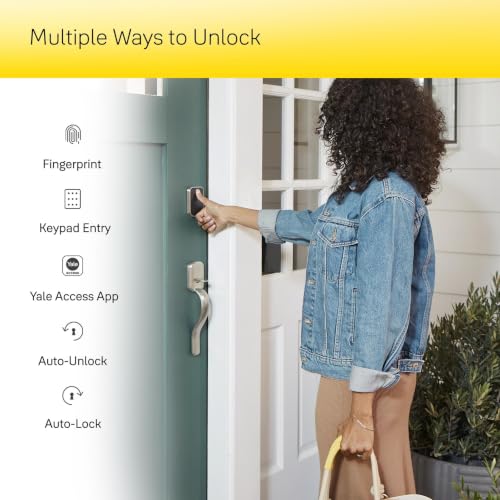 Image of Yale Security Assure Lock 2 Touch Deadbolt, Satin Nickel Keyed Smart Entry Door Lock with Wi-Fi Connected Keypad and Fingerprint Scanner for Code Entry and Remote Access, YRD410-F-WF1-619