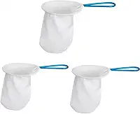 Coador de Café em Flanela, Filtro Reutilizável e Lavável, Cabo de Arame, Branco, Kit com 3 Unidades