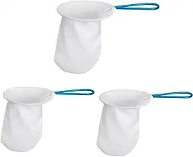 Coador de Café em Flanela, Filtro Reutilizável e Lavável, Cabo de Arame, Branco, Kit com 3 Unidades