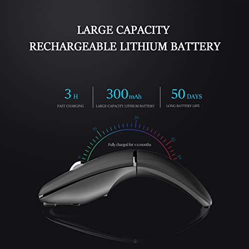 Wireless Arc Mouse Rechargeable Silent For Travel Cordless Bluetooth Laptop Mouse Folding Ultra Slim 3 Dpi For Macbook Pro Microsoft Dell Hp Lenovo Device #TOP6