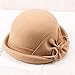 NRWDTYH Autumn and Winter Fashion Bow Wool Hat Retro Round Top Curled Pot British(E)