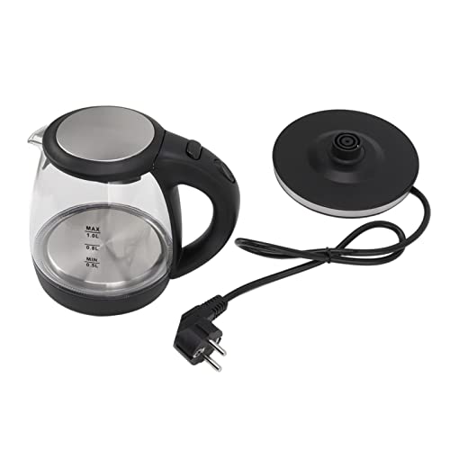 Hervidor eléctrico de 1L de alto rendimiento de 2000W, hervidor de té de calentamiento rápido, caldera de agua caliente con apagado automático, tetera de vidrio transparente para