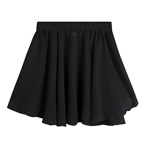 Agoky Kids Girls Classic Dance Basic Chiffon/Floral Renda plissada Short Saia tutu pull-on Warp Danc