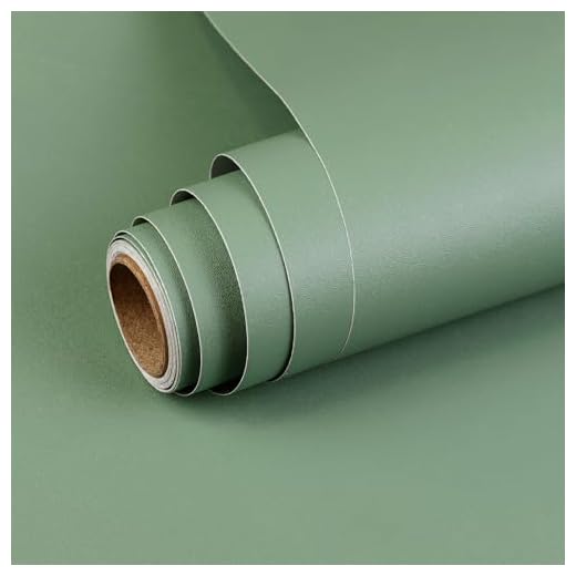 Biyoee Sage Green Peel and Stick Wallpaper 15.7”x 118” Matte Green Self-Adhesive Removable Contact Paper Solid Color Waterproof Vinyl Roll for Cabinets Furniture Renovation Bedroom Wall Covering