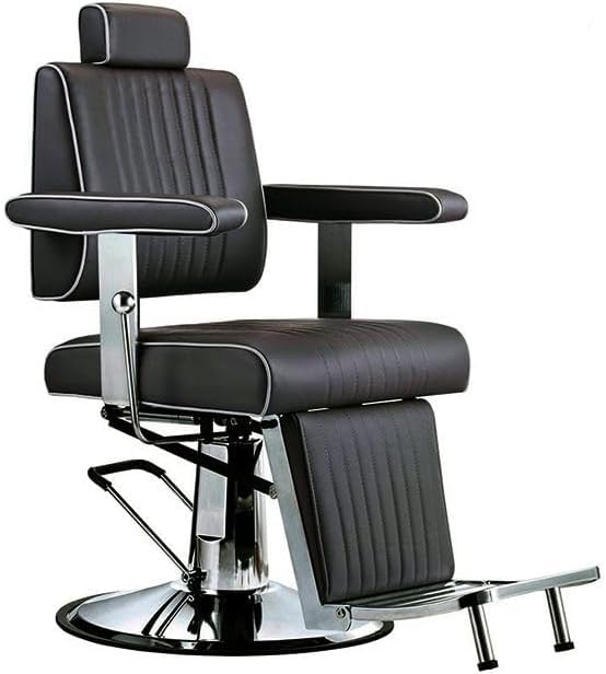 Genérico Sillón Barbero hidráulico reclinable y Giratorio con reposabrazos Modelo Cut - Color Negro