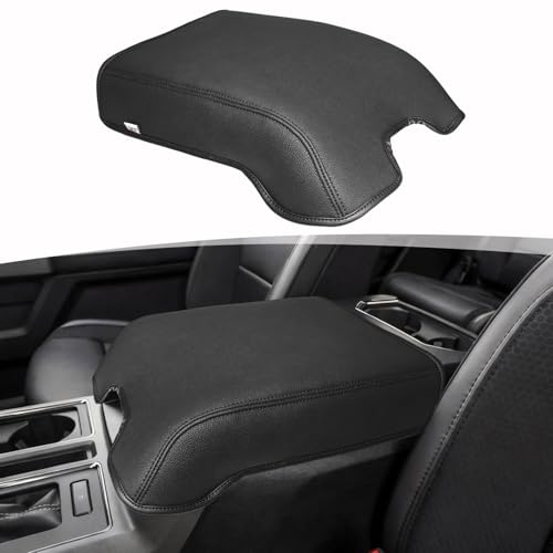 Center Console Armrest Cover for 2015-2020 F150 F250 F350 F450 2017-2022 Expedition 2018-2024 PU Leather Middle Console Lid Protector Arm Rest Cushion Anti-Scratch Thick Pad Black (Bucket Seat)