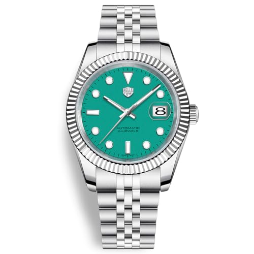 Image of RollsTimi Automatic Men's Watch, NH35A Movement, 40mm Stainless Steel Case Waterproof Wrist Watch for Men Luminous Hands & Day Display, Stylish for Business, Casual & Sports