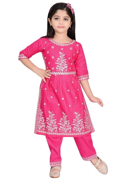 Image of NFashion Girls Printed design Rayon Anarkali Salwar Suit Set for girls