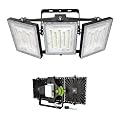 STASUN 300W Dusk to Dawn LED Flood Light, 30000lm 6000K Super Bright Outdoor Lighting, IP66 Waterproof, Wide Angle, Floodlight for Backyard, Sport Court, Parking Lot, Stadium, Arena, Commercial