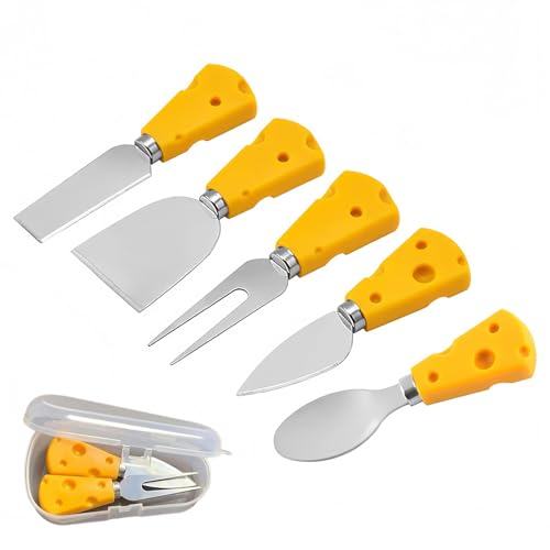 MAXBROTHERS Cheese Knife Set, 5-Piece Stainless Steel Cheese Slic...