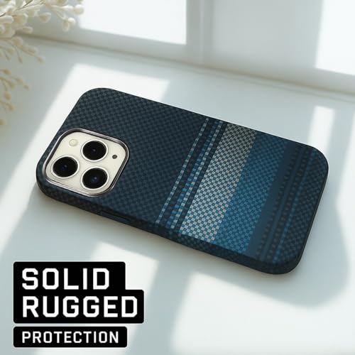 Image of AIBEX Aramid Fiber MagSafe Case Compatible for Apple iPhone 16 Pro| Slim Protective Back Cover with Built-in Magnets| Wireless Charging Support| Camera Ring Stand| Shockproof with Air Guard Corners