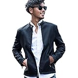 [キャバリア] VICCI メンズ ユニセックス ライダースジャケット 革ジャン シングル PU レザー ジップ VISH19-12 48(XL) NAVY(ネイビー)