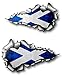 Price comparison product image Sticar-it Ltd Long Pair Of RIPPED TORN METAL Vinyl Car Sticker Scottish Saltire Scotland Flag XXL XXL 600x340mm each