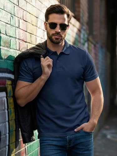 Image of XENOVAURBAN Cotton Polo t Shirt for Man | Regular Fit Solid Color Classic Cotton Polo T-Shirt with Collar for Men