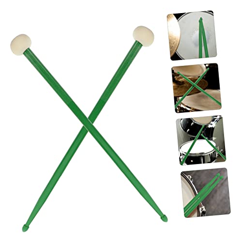 Baquetas de fieltro dobles para percusión color verde oscuro miniatura 3