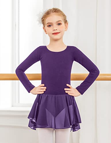 Image of Arshiner Kids Girls Classic Long Sleeve Leotard Dance Ballet Dress