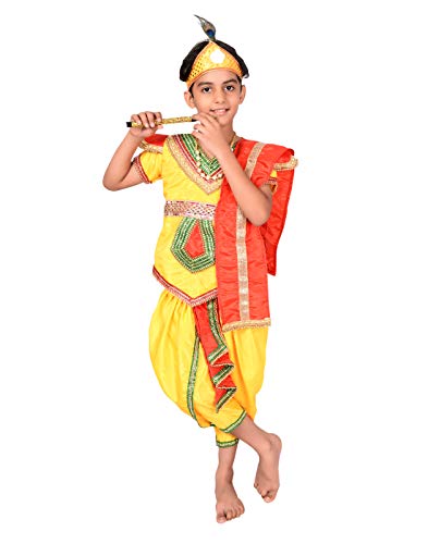 Image of AHHAAAA Cotton Silk Raja Krishna Dress Kurta with Dhoti Pant for Boys 220